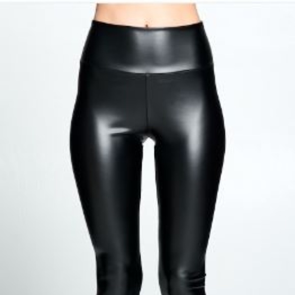 Pants - FAUX LEATHER HIGH WAIST LEGGING PANT